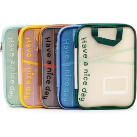 Resim 1 Adet A4 Fermuarlı Dosya Klasörü, Çok Katmanlı Izgara ve File Örgü Organizatör, Şeffaf Ön Panel & Sağlam Sarı Kulplar, 25.9×21cm Taşınabilir Ofis, Okul ve Ev İçin Dosya ve Kırtasiye Organizer 