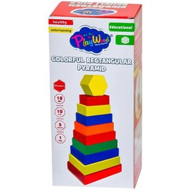 Resim Nessiworld Playwood Wooden Rectangular Colorful Tower 