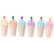 Resim Külah Dondurma 6 Lı Mini Fosforlu Kalem Seti 