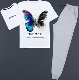 Resim trendypassion Kelebek Sırt Baskılı Unisex Eşofman Takımı 