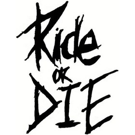 Resim Ride Die Oto Arka Cam Yapışkan Arma 14 X 20 Cm 