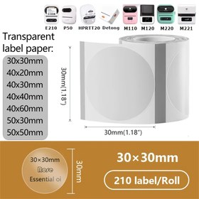 Resim CIDY Çok Amaçlı Şeffaf Etiketler - M110 M220 M200 Yazıcılar için Yapışkanlı Termal Kağıt Ruloları, 30x30mm 210 Etiket/Rulo, 40x40mm 175 Etiket/Rulo, Birden Fazla Modelle Uyumlu, Metin Yok - Kağıt Malzeme (Paket Boyutları Değişir) 