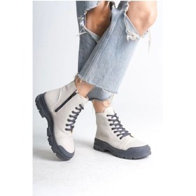 Resim Bloom Bağcıklı Fermuarlı Ortopedik Tabankadın Bot Gt - Krem Krem 