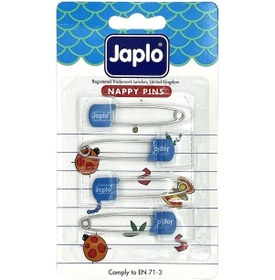 Resim Japlo Emniyetli Çengelli Bebek İğnesi 4'lü - Mavi Çok Renkli 