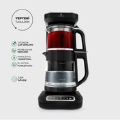 Resim Karaca Çaysever Robotea Pro 4 in1 Konuşan Çay Makinesi Su Isıtıcı Filtre Kahve Makinesi 