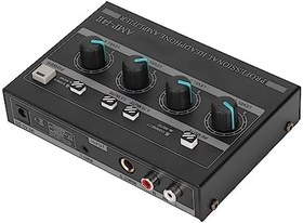 Resim 100-240 V 4 kanallı stüdyo kulaklık amplifikatörü Siyah 