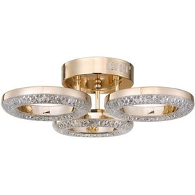 Resim Oylum 3'lü Gold 24 Watt Kristalli Koridor Salon Led Plafonyer Avize Gold 