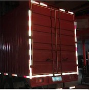 Resim Beyaz&kırmızı Kamyon Motosiklet Yapışkanlı Dikdörtgen Plastik Reflektör Yansıtı Plaka Çıkartmaları Güvenlik Fosforlu Bant 56867966 