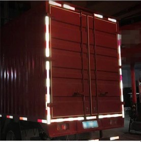 Resim Beyaz&kırmızı Kamyon Motosiklet Yapışkanlı Dikdörtgen Plastik Reflektör Yansıtı Plaka Çıkartmaları Güvenlik Fosforlu Bant 56867966 
