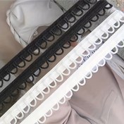 Resim Şık Siyah ve Beyaz Dantel Sırtı Açık Düğün Elbisesi Tab - Esnek, El Yapımı DIY Kumaş Detaylı Gelinlik Elbiseler, 91.44 cm, Düğün Elbisesi Dantel, İnci Dantel 