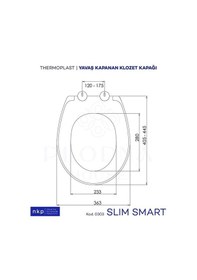 Resim Slim Smart Oval Form C Model Yavaş Kapanan Klozet Kapağı Üstten S 
