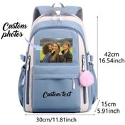 Resim Oldfriend Özel Baskılı Sağlam Polyester Sırt Çantası - Mavi, Hafif Okul Ve Seyahat Çantası Diğer 