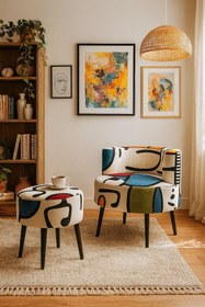 Resim WEBPANYA Tekli Koltuk Berjer ÖZEL TASARIM (salon, Balkon, Ofis) PUF HEDİYELİ 