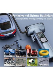 Resim coofbe 150PS 6000mAh 4in1 Emniyet Kemer Kesici Cam Kırıcı Araç Lastik Şişirme Pompası Komprosor Powe 