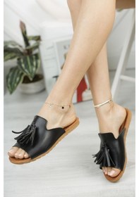 Resim Modafrato Püsküllü Kadın Terlik Dış Mekan Ve Ev Terliği (485747359) 