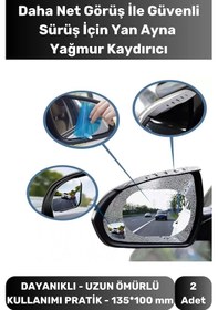 Resim 2li Universal Araç Uyumlu Oto Dikiz Aynası Filmi Yağmur Cam Film Araba Buğu Önleyici 