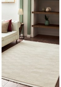 Resim Decomia Home Alice Yumuşak Tuşeli Peluş Dokuma Saçaklı Krem Salon Halısı Mutfak Halısı Çocuk Halısı Halı Yolluk DC-Alice Beyaz 