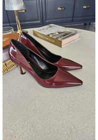 Resim 10 1401 Topukla Kadın Kadeh Topuklu Stiletto Bordo 