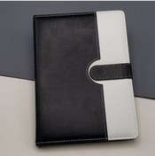 Resim Çizgili Termo Deri Defter Siyah 