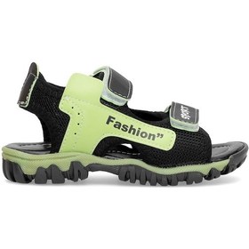 Resim Elit Şa-p-022-25y Patik Erkek Çocuk Düz Sandalet Siyah - Yeşil Siyah - Yeşil 