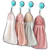 Resim Adet Askılı Havlu, Kalın Mercan Polar Havlular, Mutfak Ve Banyo İçin Çabuk Kuruyan Yumuşak Bezler 21,5x37 Cm 