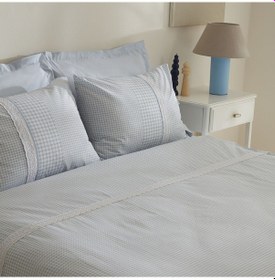 Resim Karaca Home Luisa %100 Pamuk Çift Kişilik Nevresim Takımı Mavi 