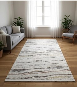 Resim Bademli Halı Lüx Kaymaz Taban Dekoratif Halı 9014 Renkli Çok Renkli 