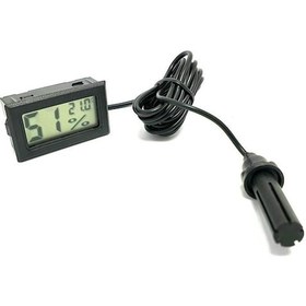 Resim Electroon Dijital İç Ortam Nem Ölçer Termometre Kablolu Sensör 