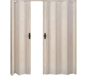 Resim Faran Dekorasyon 275 x 215 Akçaağaç Renk Camsız Çift Açılım Pvc Akordiyon Katlanır Kapı FRNAKMODEL-276 