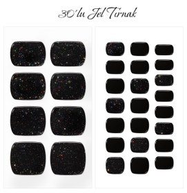 Resim Gelato Factory - Solar Cured Gel Pedi #PB*001 Opal Black * Jel Oje Bantı Takma Tırnak 30'lu AYAK için 