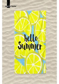 Resim Marte Home Hello Summer Limon Baskılı Renkli Plaj Havlusu Sarı 