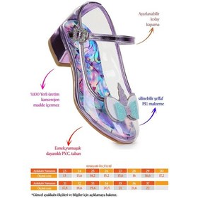 Resim Kiko Kids Unicorn Kız Çocuk Topuklu Abiye Şeffaf Ayakkabı Lila Lila 