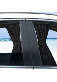 Resim Xuweiwei 2 Adet Araba Yan Cam Gölgelikleri Siyah 13.21 Galon Nefes Alabilir Mesh Güneşlik Perde Uv Koruma 