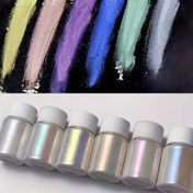 Resim 6'lı Sihirli Aurora Mika Tozu Seti, DIY El Sanatları ve Boyama Yaratımları İçin Uygun, El İşi Heykeller, Renk Karışımı, Çok Amaçlı Yüksek Kaliteli Pigmentler, Hafif ve Çok Fonksiyonlu Renkler 