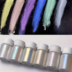 Resim 6'lı Sihirli Aurora Mika Tozu Seti, DIY El Sanatları ve Boyama Yaratımları İçin Uygun, El İşi Heykeller, Renk Karışımı, Çok Amaçlı Yüksek Kaliteli Pigmentler, Hafif ve Çok Fonksiyonlu Renkler 