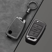 Resim Alüminyum Stil Araba Anahtar Kılıfı Kapak Fob VW Golf 7 MK7 Tiguan MK2 için SEAT Ateca Leon FR 2 Ibiza Skoda 