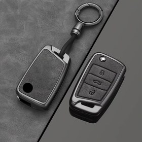 Resim Alüminyum Stil Araba Anahtar Kılıfı Kapak Fob VW Golf 7 MK7 Tiguan MK2 için SEAT Ateca Leon FR 2 Ibiza Skoda 