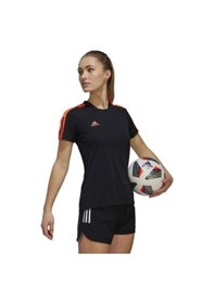 Resim Adidas Hu0329 Tiro Essentials Kadın Tişört Siyah Turuncu 