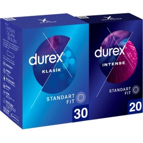 Resim Durex Klasik Kondom 30 Lu Ve Intense Uyarıcı Prezervatif 20 Li 