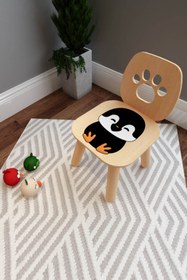 Resim Kaju Kids Çocuk Sandalyesi - Lisanslı Ürün - Doğal Ahşap - 3/4 Yaş 
