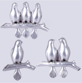 Resim Mary 3'Lü Dekoratif Kuş Gümüş 