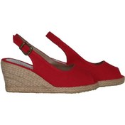 Resim Kadın Dolgu Topuklu Rahat Yazlık Keten Sandalet 001 