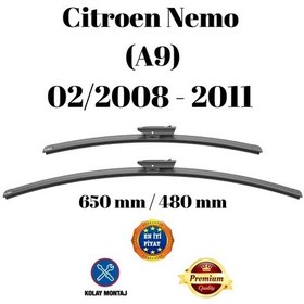 Resim Citroen Nemo A9 2008 2009 2010 2011 Uyumlu Ön Cam Silecek Süpürgesi Takımı 650/480mm Silbak Sb2619d 