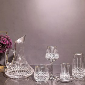 Resim 61 Parça 12 Kişilik Çeyiz Seti Hasır Kesme Gümüş Cam Su Takımı 