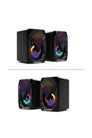 Resim SKYNEX Rgb Mi?ni? Bilgisayar Hoparlörü 1 1 Ses Sistemi 3.5mm Jack Girişli Multimedia Usb Speaker 