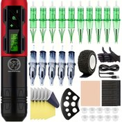 Resim Tattoo Machine Kit - 15 Kartuş İğnesi, Güç Kaynağı, 1300mAh Kablosuz Tattoo Tabancası, Başlangıç Seviyesi için Döner Tattoo Makinesi, Başlangıç Seviyesi için Tattoo Ekipmanları | Profesyonel Tattoo Malzemeleri | Kablosuz Tattoo Tabancası 
