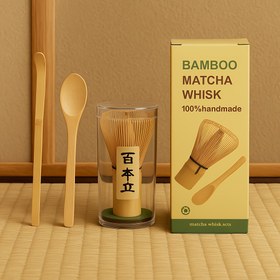 Resim 3'lü Matcha Çay Seti Bambu Çay Kaşığı, Blender ve Kaşık ile - Geleneksel Japon Çay Töreni Kiti, Saklama Kutusu Dahil, Dayanıklı Bambu Yapısı, Ev Mutfağı Kullanımı için Mükemmel, Çay Severler için İdeal Hediye 