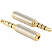 Resim 3.5 mm Erkek 2.5 mm Dişi 3 Boğum 4 Kutup Stereo Çevirici 