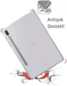 Resim Galaxy Tab S9 FE Plus 12,4 inç Uyumlu Silikon Yumuşak Darbeye Dayanıklı Şeffaf Antişok Kılıf 