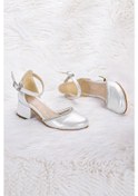 Resim Kiko Kids 771 Taşlı Kız Çocuk 5 Cm Topuklu Sandalet Ayakkab Gümüş 
